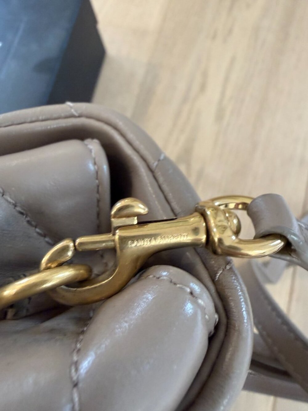 Saint Laurent-LIKE NEW- Loulou Toy Flapbag Matelasse- TAN/TAUPE - Picture 7 of 12